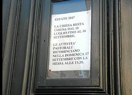 Chiesa chiusa per ferie