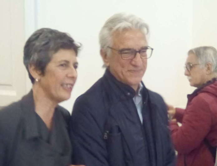 stefania ugatti con il sindaco di salerno Enzo Napoli durante l'inaugurazione della mostra