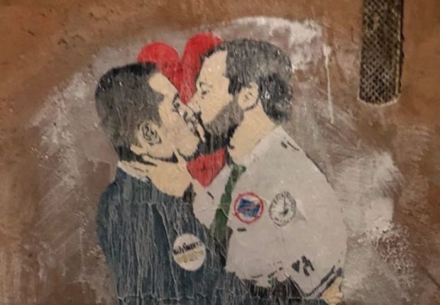 murales salvini di maio