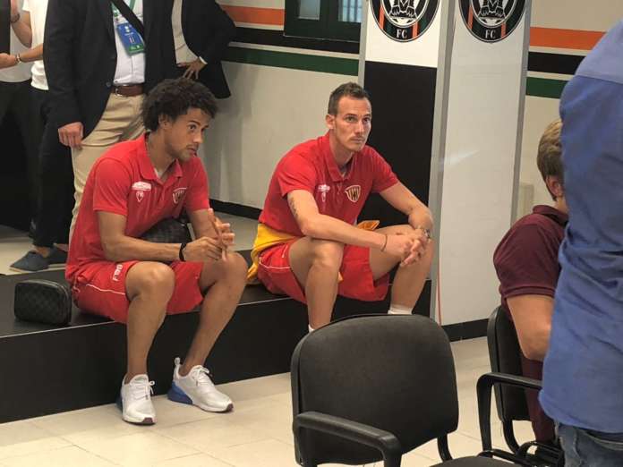 Tello e Volta del Benevento nella sala stampa del Penzo