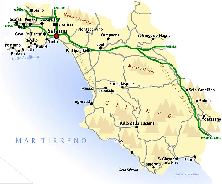 Salerno provincia mappa