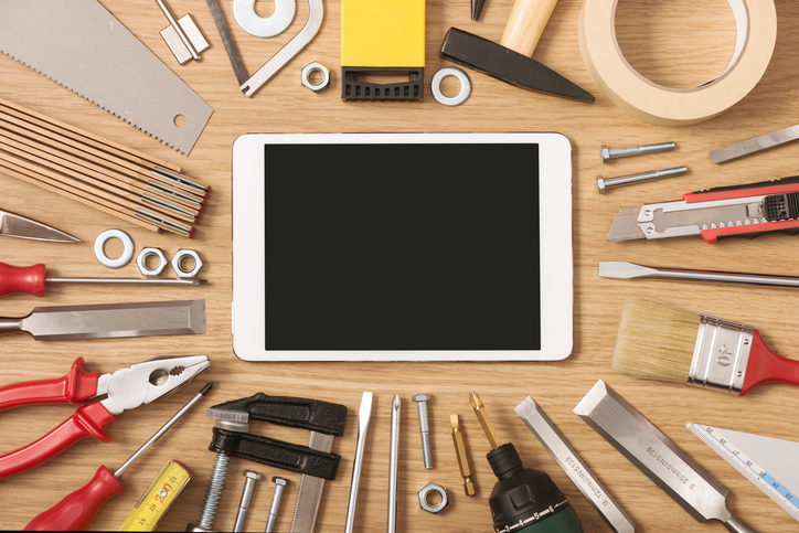 Digital tablet with DIY tools
