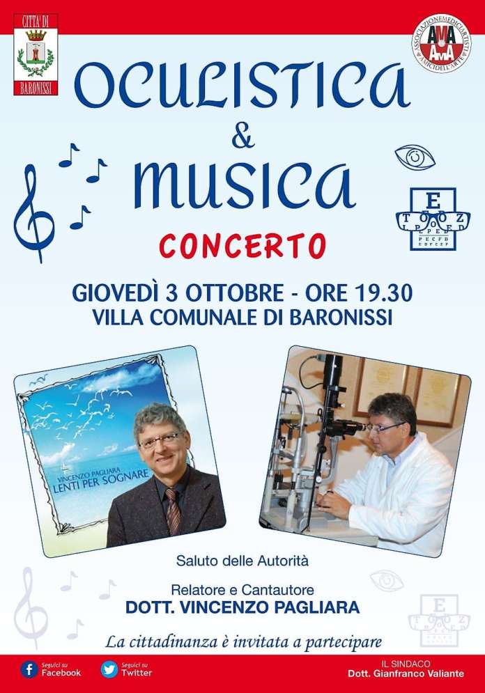 Oculistica e Musica a Baronissi locandina