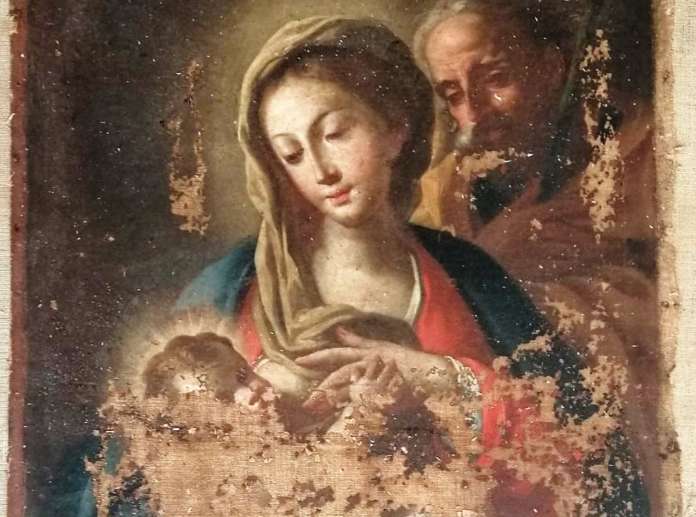 Dipinto di Madonna su tela, 700 ca.