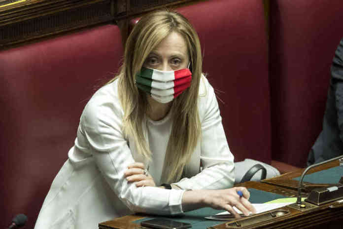 meloni-mascherina