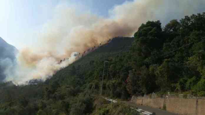 monte cigno cerreto sannita incendio