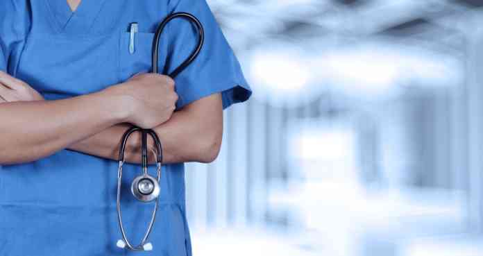 success smart medical doctor working with operating room as concept