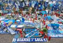 Il San Paolo, museo a cielo aperto per Maradona: nella distesa azzurra appare la sciarpa del Gianni Loia