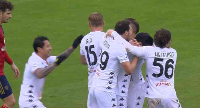 Cagliari-Benevento esultanza