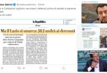 Vaccini ai detenuti, gaffe di Salvini: in Lombardia partiti a marzo e i social non perdonano