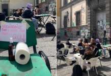 Napoli, protesta degli studenti de L’Orientale con aula studio all’aperto