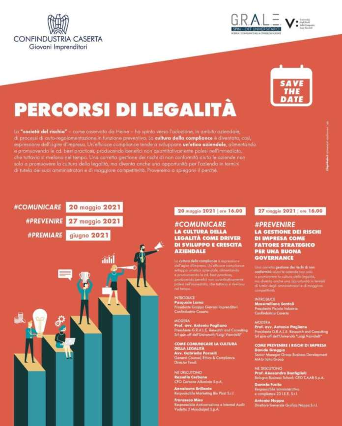 Locandina webinar Confindustria Caserta Percorsi di legalità 17-5-2021
