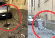 Napoli, la polizia rimuove i paletti abusivi: incivili non demordono, ora ci sono gli stendini