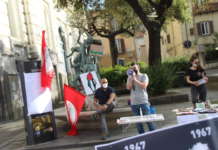 Solidarietà al popolo palestinese, presidio al Corso Garibaldi di Potere al Popolo