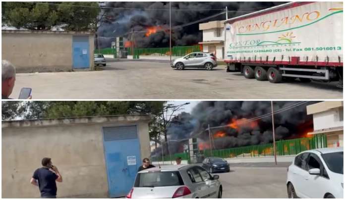 incendio fabbrica aversa