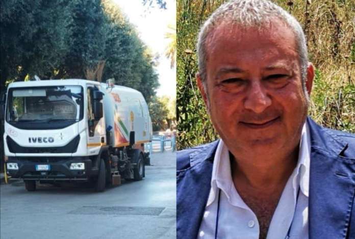 spazzatrice in azione a mondragone - sindaco pacifico