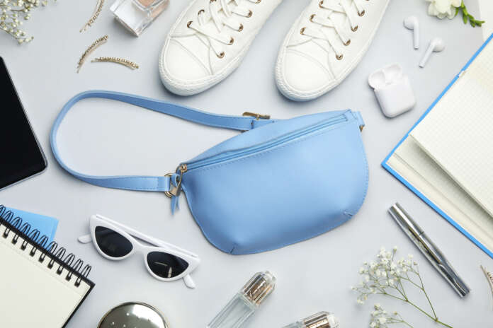 Flat,Lay,Composition,With,Stylish,Woman's,Bag,And,Accessories,On