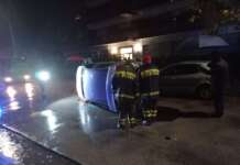 Automobile si ribalta in Via Avellino, ferita la conducente