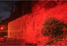 L’eremo di San Michele si illumina di rosso, Foglianise dice no alla violenza sulle donne