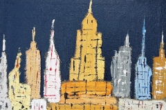 autore leonardo pappone Leopapp titolo City 7-2 e tecnica Misto acrilico juta su juta anno 2016 misure 50x70