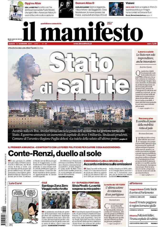 Rassegna stampa di sabato 12 dicembre le prime pagine dei 