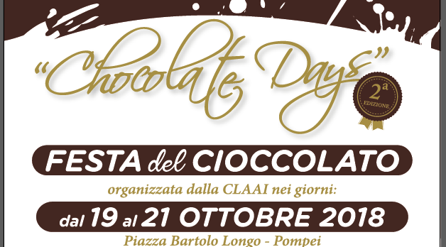 Pompei, dal 19 ottobre la Festa del Cioccolato Artigianale Pompei, dal 19 ottobre la Festa del Cioccolato Artigianale