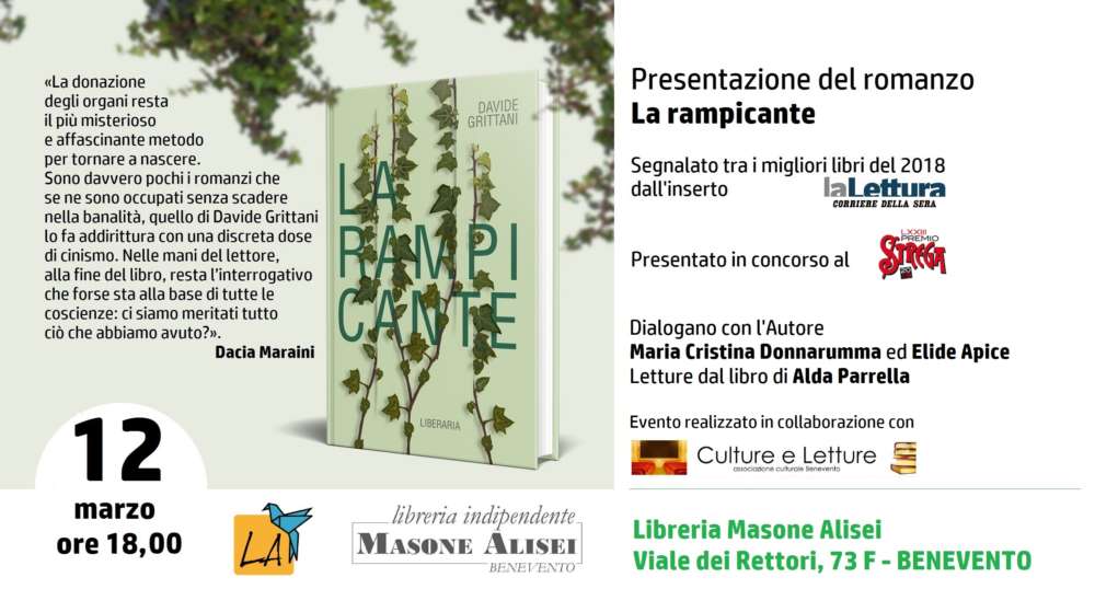 Benevento: presentazione del romanzo “La rampicante” Benevento: presentazione del romanzo “La rampicante”
