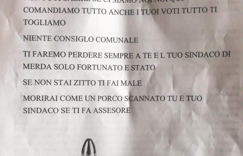“Morirai come un porco scannato”: lettera minatoria al neo sindaco “Morirai come un porco scannato”: lettera minatoria al neo sindaco