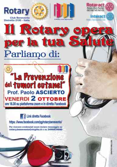 “La prevenzione dei tumori cutanei”: il Rotary si confronta con Paolo Ascierto “La prevenzione dei tumori cutanei”: il Rotary si confronta con Paolo Ascierto