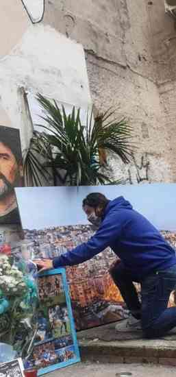 Lele Adani omaggia Maradona ai Quartieri Spagnoli Lele Adani omaggia Maradona ai Quartieri Spagnoli