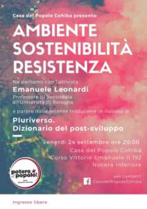 Evento Ambiente, alla Casa del Popolo Cohiba si parla di ecologia e sviluppo sostenibile Evento Ambiente, alla Casa del Popolo Cohiba si parla di ecologia e sviluppo sostenibile