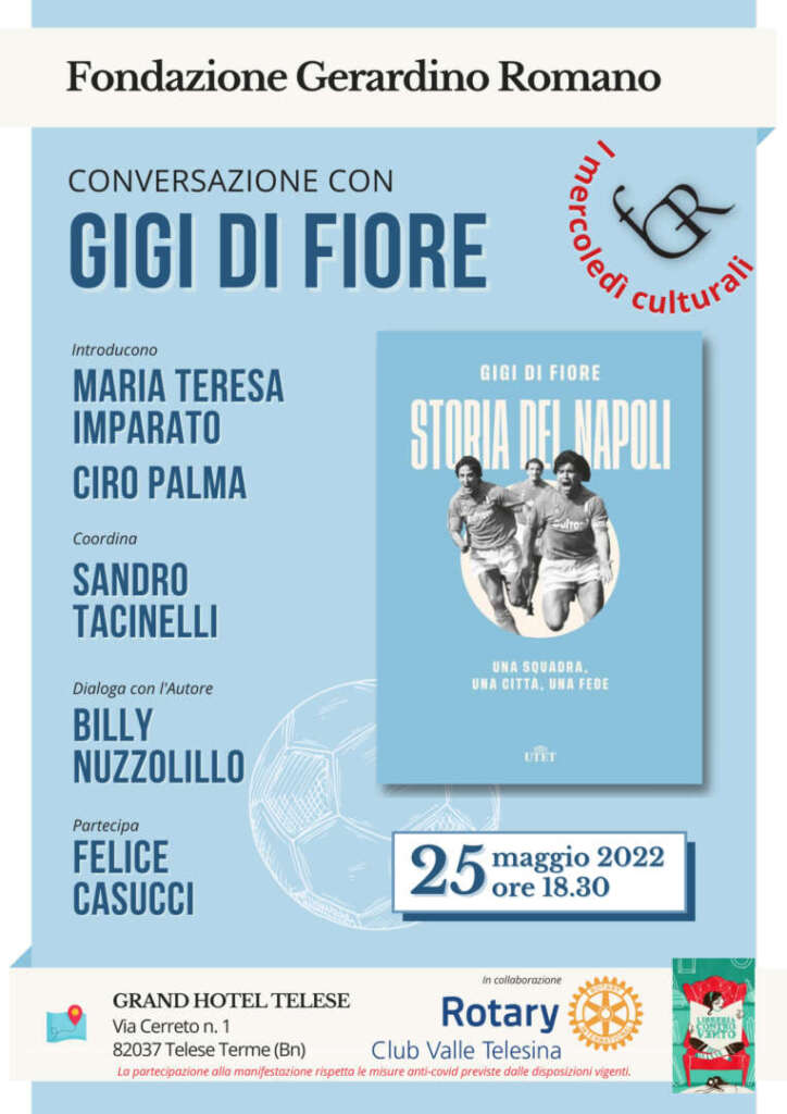 ‘Fondazione Romano’, mercoledì prossimo Di Fiore presenta il suo libro sul Napoli calcio