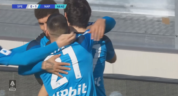 Spezia Napoli 0 3: gli highlights della quinta vittoria di fila. Oggi giorno di riposo