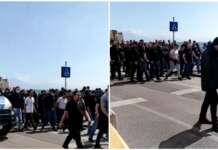Napoli-Eintracht, corteo dei tifosi tedeschi in città (VIDEO)