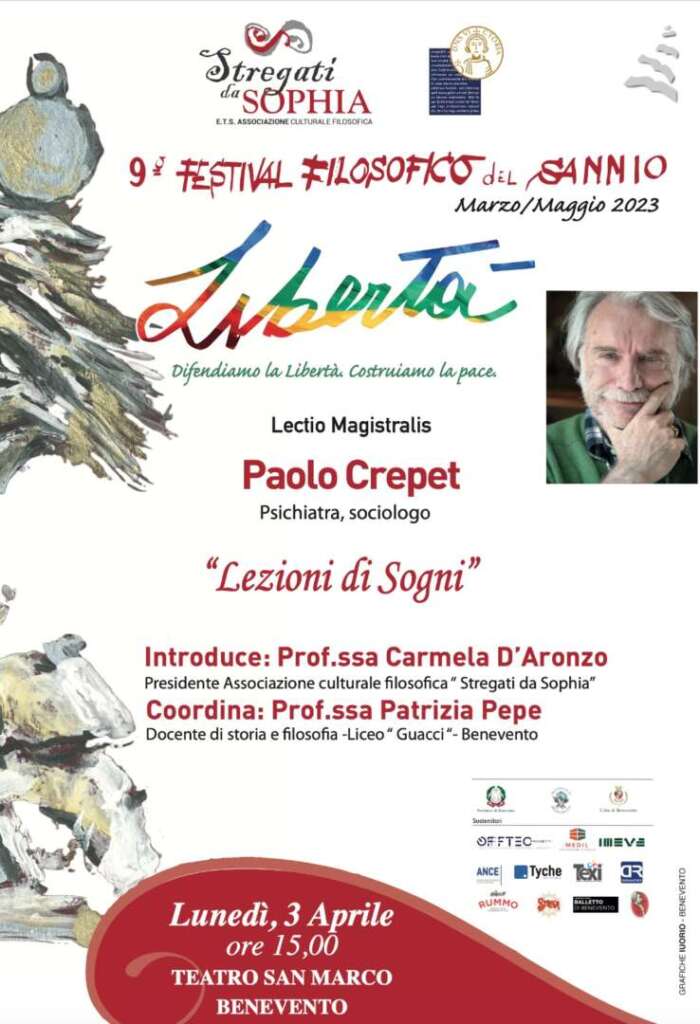 Festival Filosofico del Sannio: il 3 aprile Lectio magistralis di Paolo Crepet