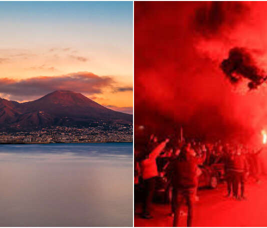 Festa scudetto, fumogeni sul Vesuvio: scatta l’allarme