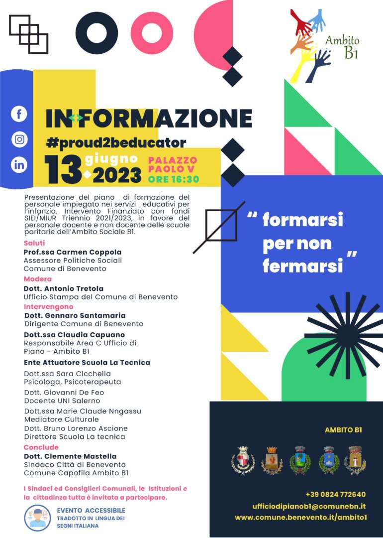 ‘Formarsi per non fermarsi’: il convegno martedì a Palazzo Paolo V ‘Formarsi per non fermarsi’: il convegno martedì a Palazzo Paolo V