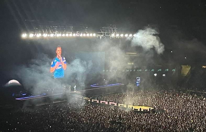 Tiziano Ferro in concert at the Maradona Stadium in Naples