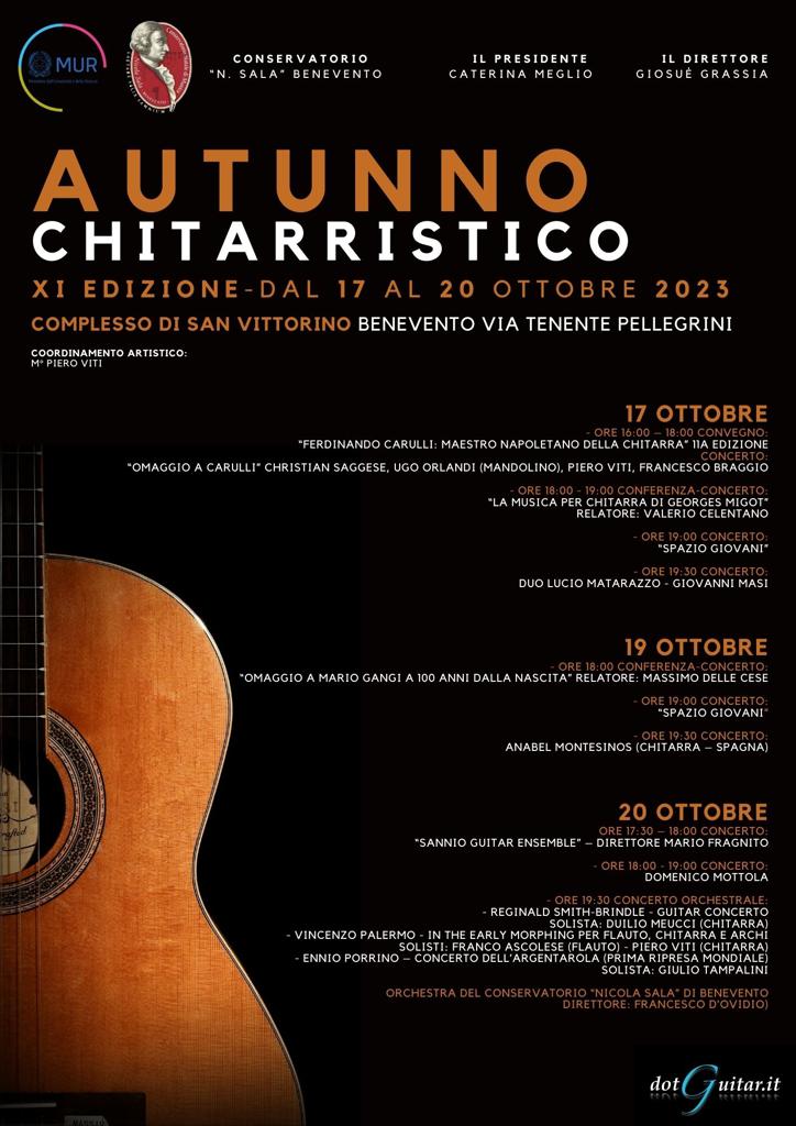 Conservatorio “Nicola Sala”, al via l'11ª Edizione dell'Autunno  Chitarristico