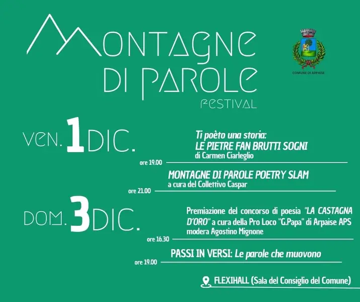 Arpaise, si celebra il primo Festival Montagne di Parole dedicato alla Poesia Arpaise, si celebra il primo Festival Montagne di Parole dedicato alla Poesia