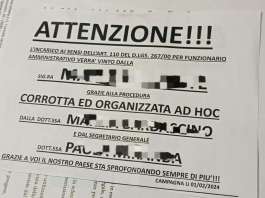 Concorso al comune di Campagna, volantini anonimi svelano in anteprima il vincitore