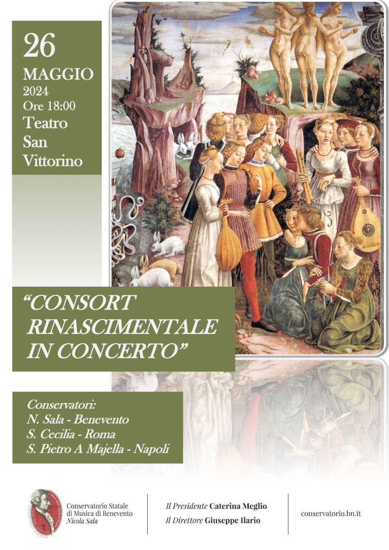 Consort Rinascimentale in Concerto, il nuovo appuntamento del Conservatorio ‘N. ‘Sala’