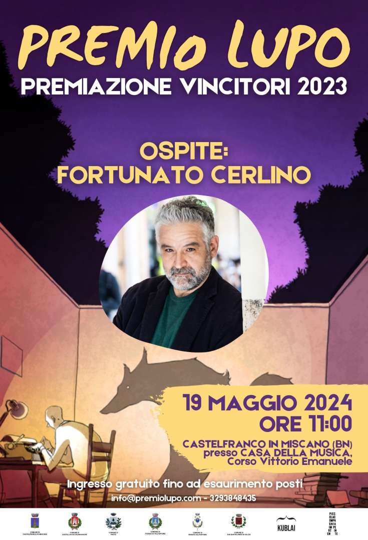 Castelfranco in Miscano, ‘XVI Premio Lupo’: il 19 maggio la premiazione, ospite l’attore che interpreta Pietro Savastano in ‘Gomorra’