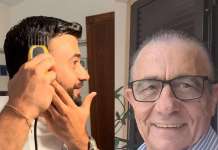 Bellizzi, il consigliere regionale Andrea Volpe taglia i capelli in solidarietà con il sindaco e papà Mimmo