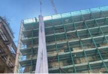 VIDEO/ Palazzo Trevisani, il telone che svela il futuro