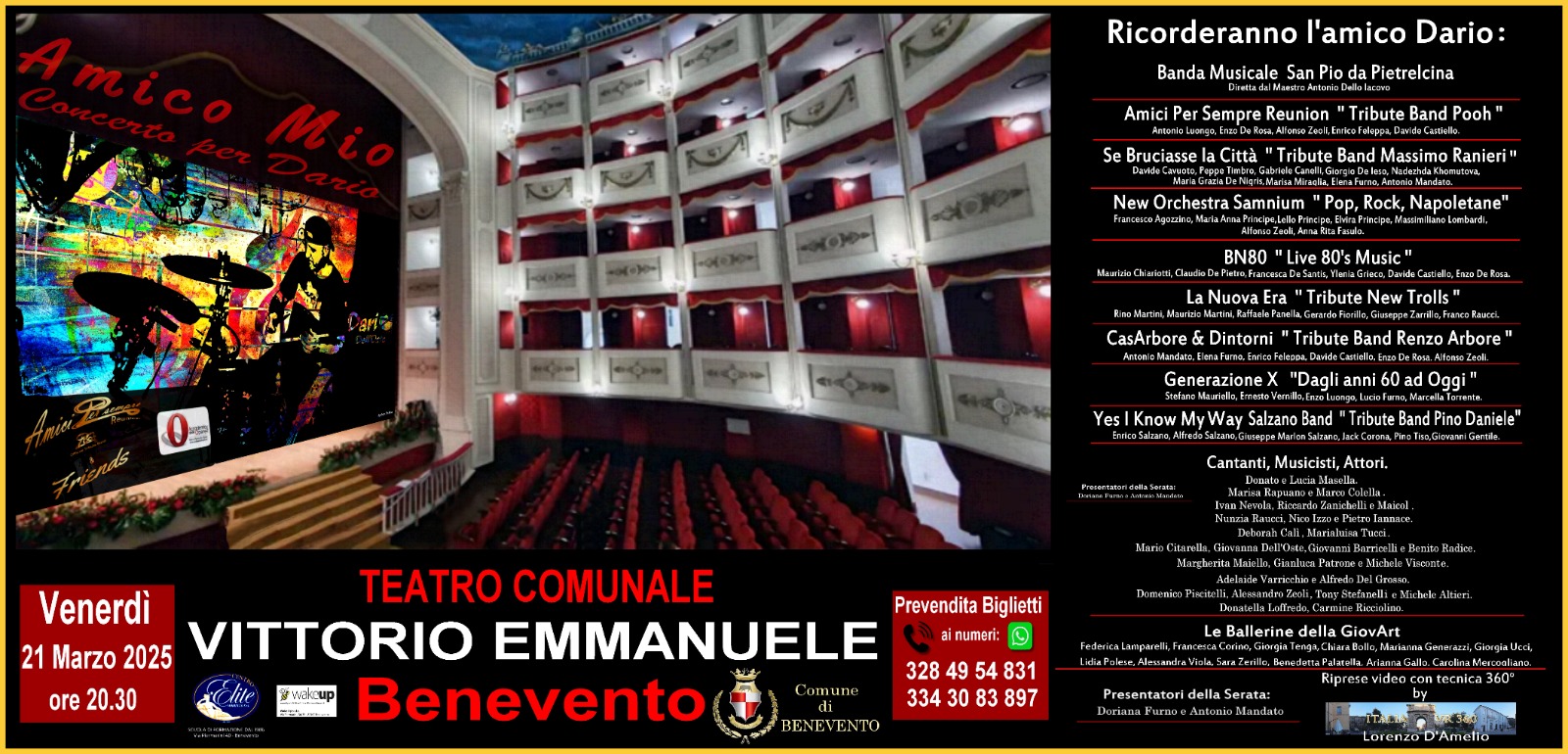 marzo Teatro da Anteprima24.it Il 21 marzo al Teatro Comunale Amico Mio Concerto per Dario per ricordare il musicista scomparso nel 2023