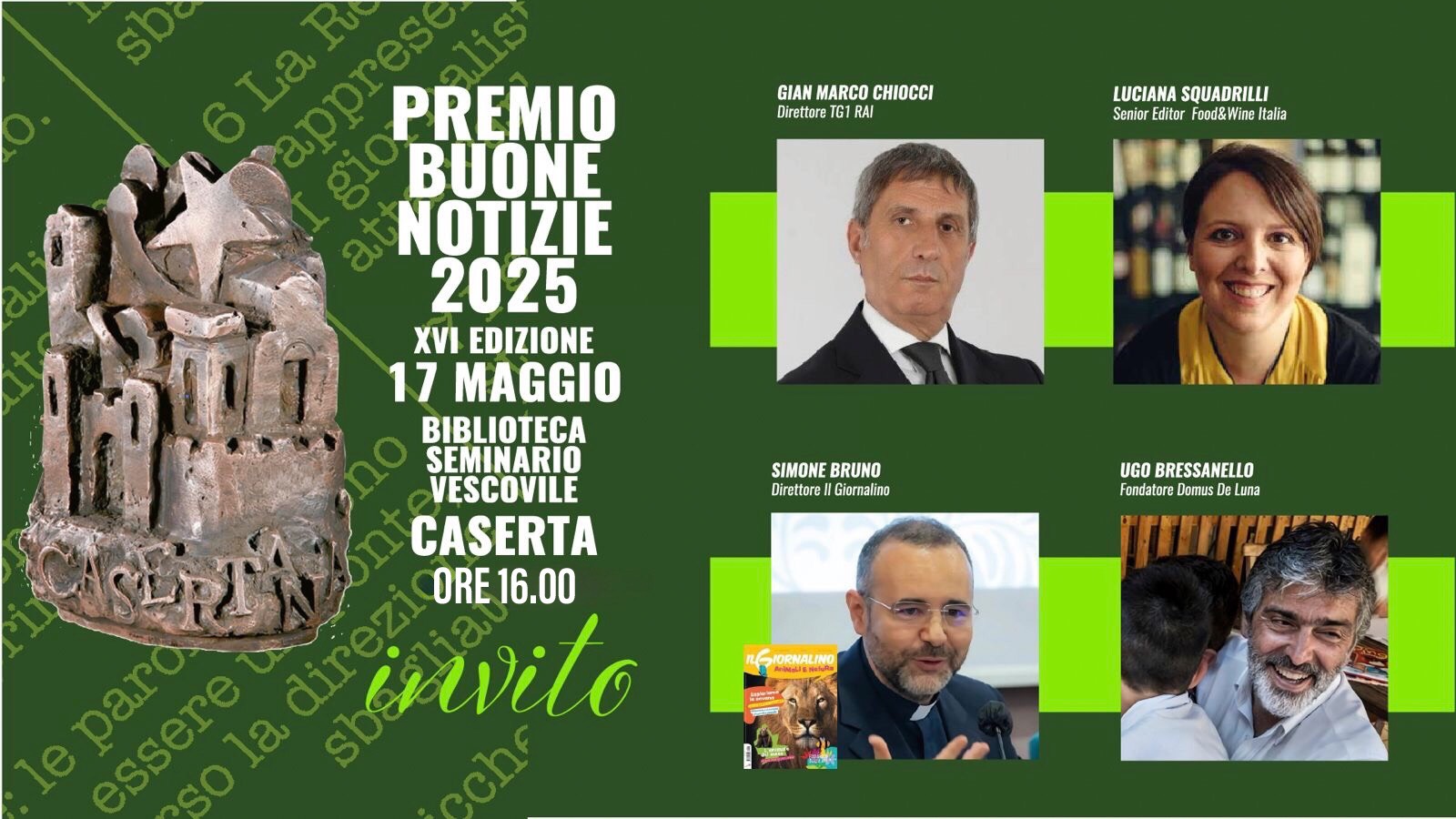 Le buone notizie esistono (e si premiano): a Caserta la XVI edizione del Premio Buone Notizie Le buone notizie esistono (e si premiano): a Caserta la XVI edizione del Premio Buone Notizie