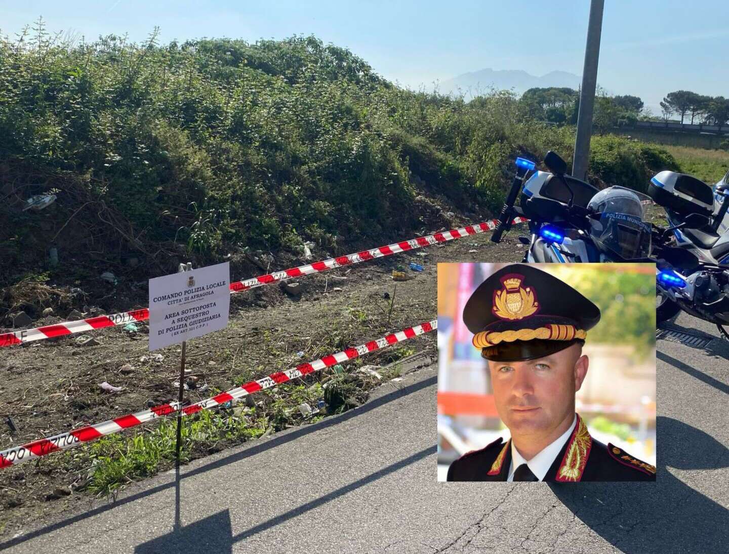 Afragola, la polizia locale sequestra discarica abusiva di circa 5000mq Afragola, la polizia locale sequestra discarica abusiva di circa 5000mq
