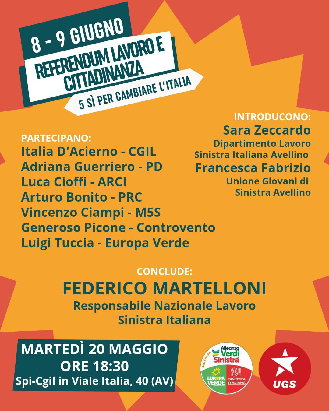 lavoro e cittadinanza ad avellino il confronto sul referendum con federico martelloni
