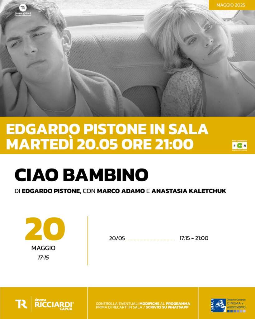 Al Teatro Ricciardi di Capua Edgardo Pistone, il regista di “Ciao bambino” Al Teatro Ricciardi di Capua Edgardo Pistone, il regista di “Ciao bambino”